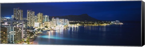 Framed Buildings On The Waterfront, Waikiki, Honolulu, Oahu, Hawaii, USA Print