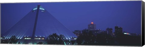 Framed Night The Pyramid and Skyline Memphis TN USA Print