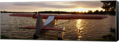 Framed High angle view of a sea plane, Lake Spenard, Anchorage, Alaska Print