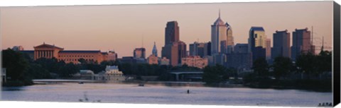 Framed Buildings on the waterfront, Philadelphia, Pennsylvania, USA Print