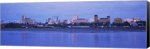 Framed Buildings at the waterfront, Anchorage, Alaska, USA Print