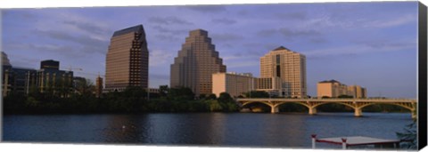 Framed Bridge over a river, Congress Avenue Bridge, Austin, Texas, USA Print