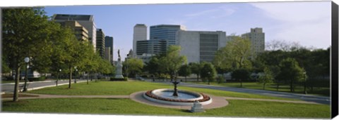 Framed Fountain In A Park, Austin, Texas, USA Print