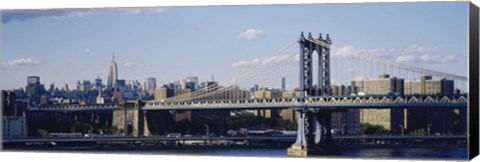 Framed Bridge over a river, Manhattan Bridge, Manhattan, New York City Print