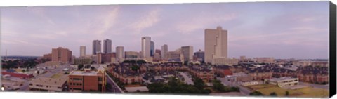 Framed Skyscrapers in a city, Fort Worth, Texas, USA Print