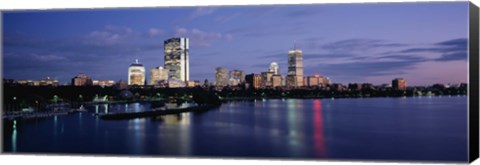 Framed Buildings On The Waterfront At Dusk, Boston, Massachusetts, USA Print