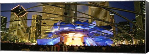 Framed USA, Illinois, Chicago, Millennium Park, Pritzker Pavilion, Spectators watching the show Print