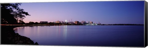 Framed Buildings Along A Lake, Lake Monona, Madison, Wisconsin, USA Print