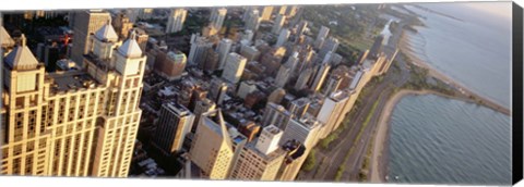 Framed High angle view of a highway along a lake, Lake Shore Drive, Chicago, Illinois, USA Print