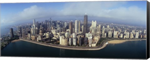 Framed High angle view of buildings at the waterfront, Chicago, Illinois, USA Print