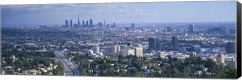 Framed Aerial view of a city, Los Angeles, California, USA Print