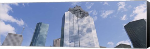 Framed Low angle view of office buildings, Houston, Texas, USA Print