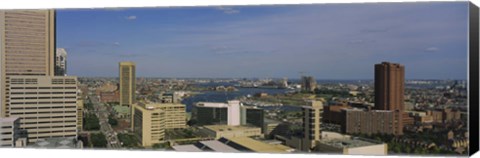 Framed High angle view of skyscrapers in a city, Baltimore, Maryland, USA Print