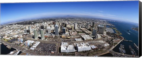 Framed Aerial view of a city, San Diego, California, USA Print