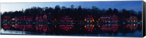 Framed Boathouse at the waterfront, Schuylkill River, Philadelphia, Pennsylvania, USA Print