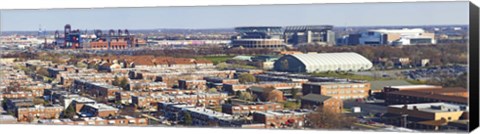 Framed High angle view of a baseball stadium in a city, Eagles Stadium, Philadelphia, Pennsylvania, USA Print