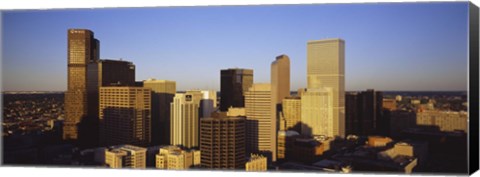 Framed Sun reflecting off skyscrapers in Denver, Colorado, USA Print