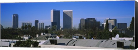 Framed Buildings and skyscrapers in a city, Century City, City of Los Angeles, California, USA Print