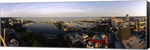 Framed Waterfront Buildings in Tampa Bay Print