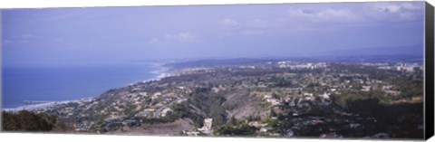 Framed High angle view of buildings on a hill, La Jolla, Pacific Ocean, San Diego, California, USA Print