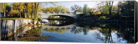 Framed Bridge across a river, Yahara River, Madison, Dane County, Wisconsin, USA Print