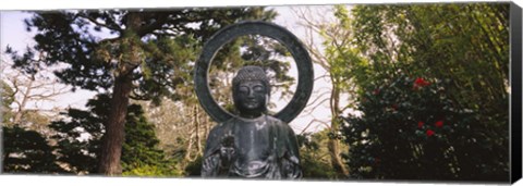 Framed Statue of Buddha in a park, Japanese Tea Garden, Golden Gate Park, San Francisco, California, USA Print