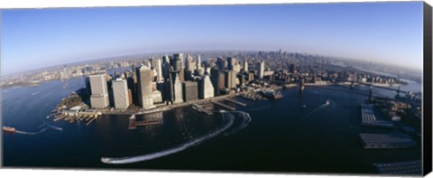 Framed Aerial View of Manhattan, New York City Print