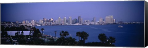 Framed San Diego skyline, California Print