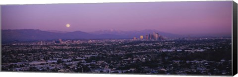 Framed Hollywood and San Gabriel Mountains, Los Angeles County Print