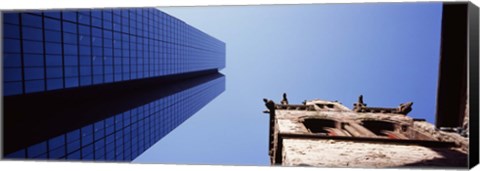 Framed Low angle view of the Hancock Building and Trinity Church, Boston, Suffolk County, Massachusetts, USA Print