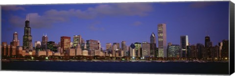 Framed Lake Michigan City Skyline at Dusk, Chicago, Illinois, USA Print