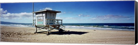 Framed Lifeguard hut on the beach, 8th Street Lifeguard Station, Manhattan Beach, Los Angeles County, California, USA Print