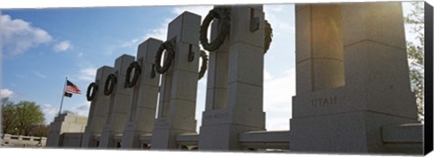 Framed Colonnade in a war memorial, National World War II Memorial, Washington DC, USA Print