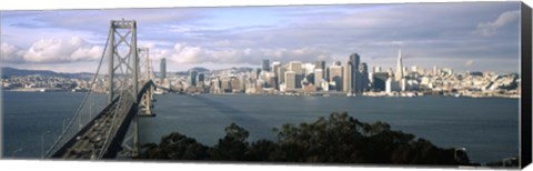 Framed San Francisco skyline with Bay Bridge, California, USA Print