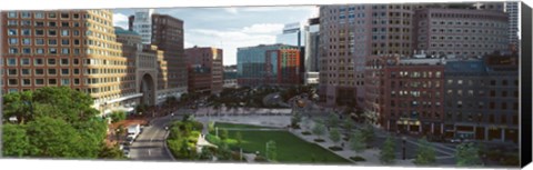 Framed Buildings in a city, Atlantic Avenue, Wharf District, Boston, Suffolk County, Massachusetts, USA Print