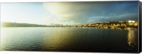 Framed City at the waterfront with Gasworks Park in the background, Seattle, King County, Washington State, USA Print