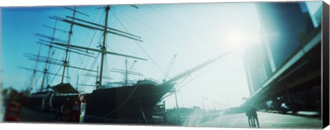 Framed Sailboat at the port, South Street Seaport, Manhattan, New York City, New York State, USA Print