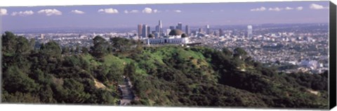 Framed Griffith Park Observatory and Los Angeles in the background, California Print