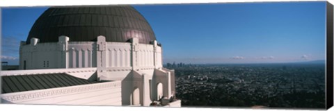 Framed Observatory with cityscape in the background, Griffith Park Observatory, Los Angeles, California, USA 2010 Print