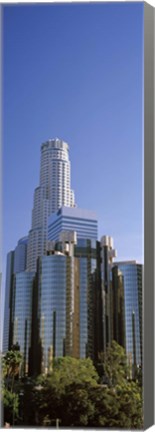 Framed Skyscrapers in a city, Los Angeles County, California, USA Print