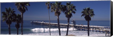 Framed Pier over an ocean, San Clemente Pier, Los Angeles County, California, USA Print