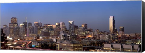 Framed San Francisco Skyline Lit Up at Night Print