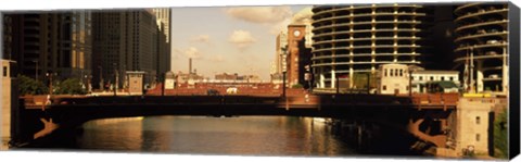 Framed Buildings at the waterfront, Marina Towers, Chicago River, Chicago, Cook County, Illinois, USA Print