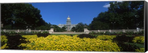 Framed Garden in front of a State Capitol Building, Civic Park Gardens, Denver, Colorado, USA Print