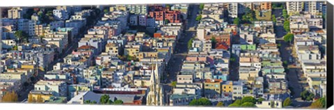 Framed Buildings Viewed from the Coit tower of Russian Hill, San Francisco Print