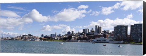 Framed Skyscrapers, Transamerica Pyramid, Ghirardelli Building, Coit Tower, Marina Park, San Francisco, California, USA Print