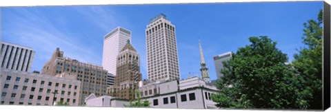 Framed Low angle view of downtown buildings, Tulsa, Oklahoma Print