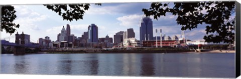 Framed City at the waterfront, Ohio River, Cincinnati, Hamilton County, Ohio Print