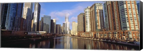 Framed Skyscraper in a city, Trump Tower, Chicago, Cook County, Illinois, USA Print