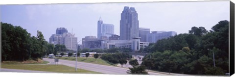 Framed Street scene with buildings in a city, Raleigh, Wake County, North Carolina, USA Print